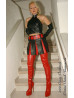 Leather skirt SSW-038 black/red