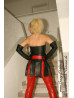 Leather skirt SSW-038 black/red