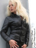 Leather blouse DS-322 black