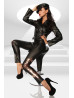 Wetlook-Leggings 12603 Schwarz/Gold