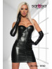 Faux leather dress 18150 black