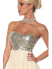 Evening dress 13124 cream/silver