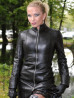 Leather coat 4-099HDS black