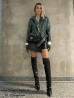 Leather jacket DS-664 Green Python Imprint