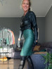 Leather skirt DS-562 green python imprint