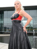 Lederkleid DS-128 Schwarz/Rot