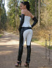 Leather trouser DS-410 black/white