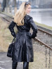 Leather coat DS-624 black